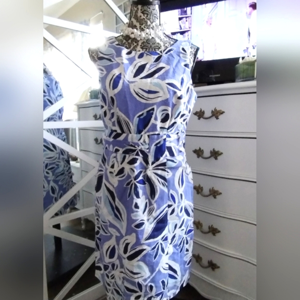 Floral Shades of Blue Dress